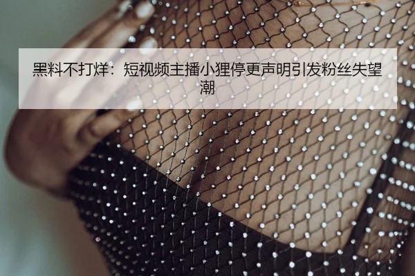 黑料不打烊：短视频主播小狸停更声明引发粉丝失望潮